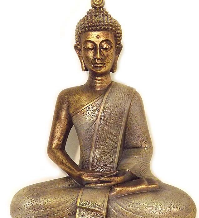 grosse thailandische meditation buddha urne bronze