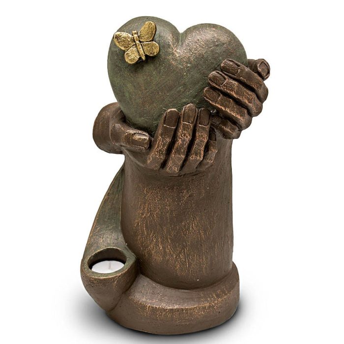 keramik art urne herzschmerz mit kerze
