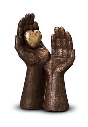 keramische mini art urne getragene liebe