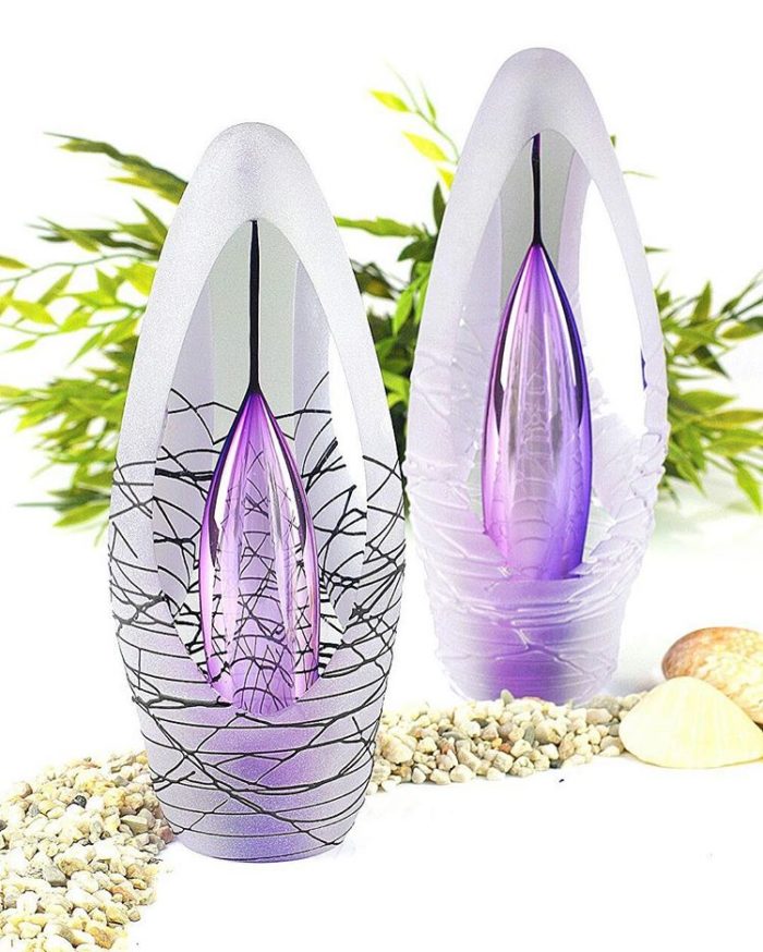 kristallglaser d urne premium spirit purple
