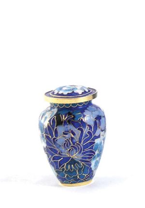 mini urne cloisonne elite floral blau