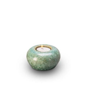 keramische mini urne mit wachslicht