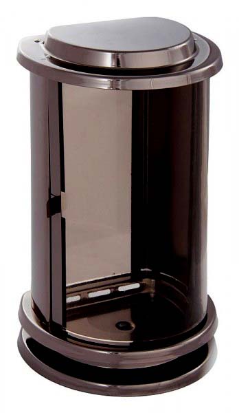 Silberne Grablaterne aus Edelstahl mit Kreuz