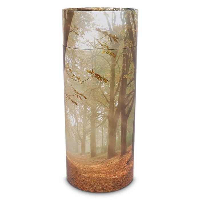 Große Bio Eco Urne oder Aschestreuer Herbstwald (3,0 Liter)